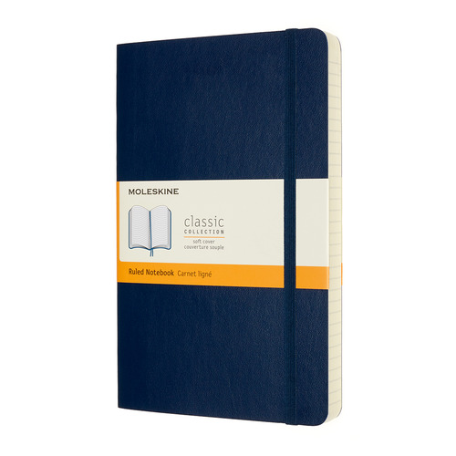 

Блокнот Moleskine Classic Soft Expended, 400стр, в линейку, мягкая обложка, синий сап