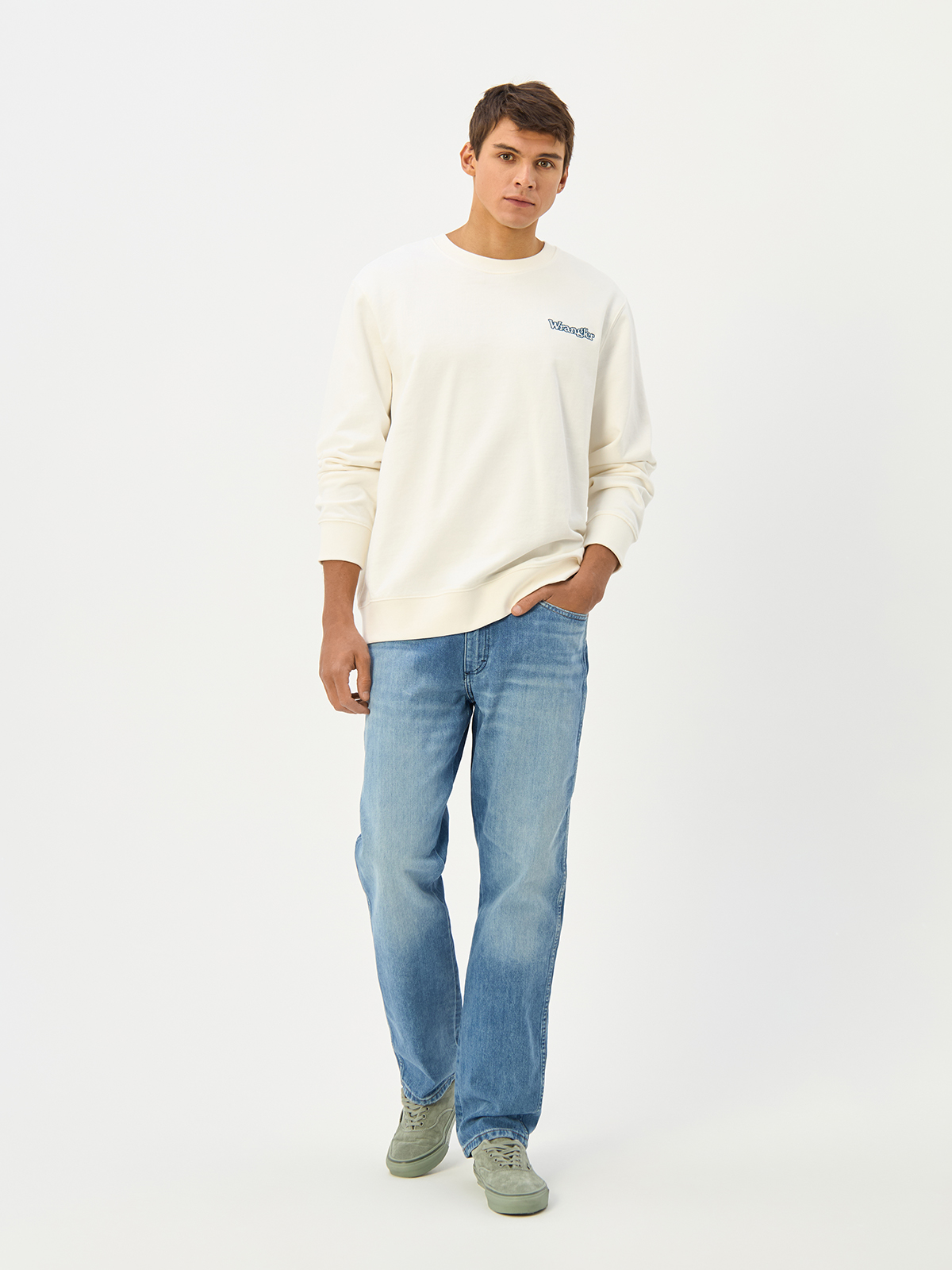 

Свитшот мужской Wrangler 17925 белый XL, 17925