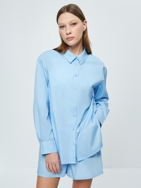 

Рубашка женская ZARINA 3225237337 голубая S, Голубой, 3225237337
