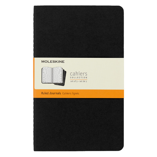 

Блокнот Moleskine Cahier journal, 80стр, в линейку, черный [qp316]