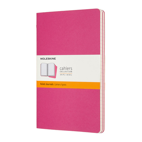 

Блокнот Moleskine Cahier journal, 80стр, в линейку, розовый неон [ch016d17]