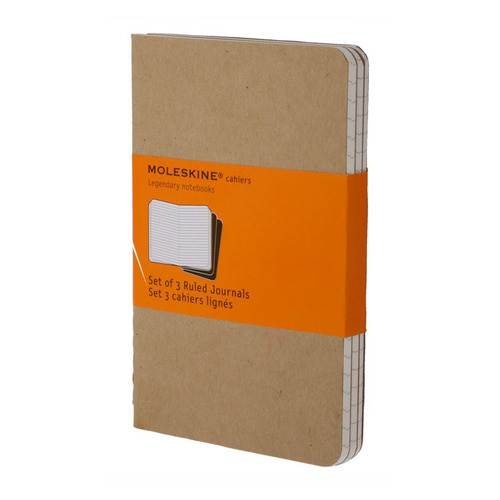 

Блокнот Moleskine Cahier Journal 64стр в линейку бежевый [qp411]