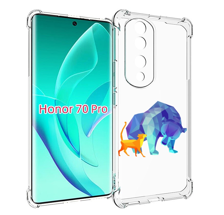 

Чехол MyPads Кот-и-медведь для Honor 70 Pro / 70 Pro Plus, Прозрачный, Tocco