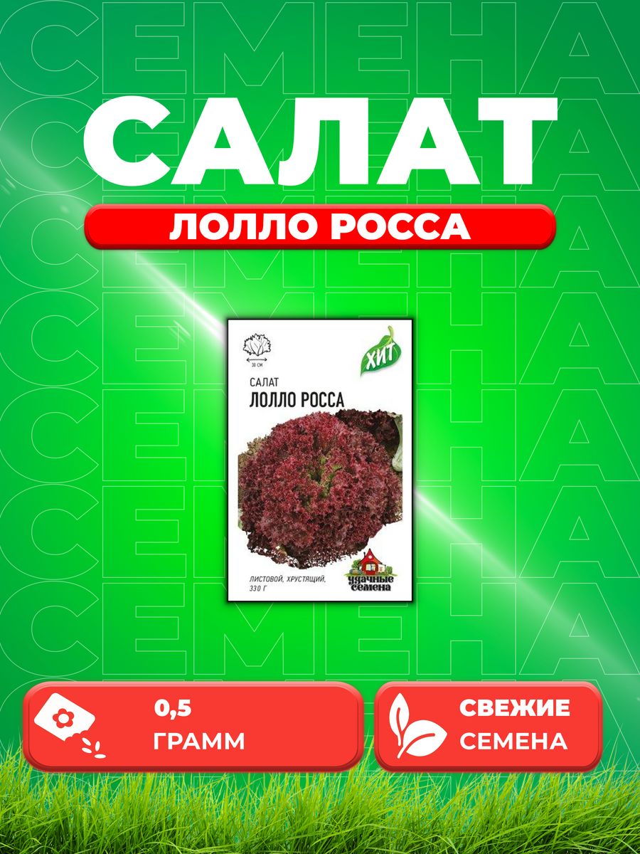 

Семена Салат Лолло Росса 0,5 г листовой, бордовый ХИТ х3