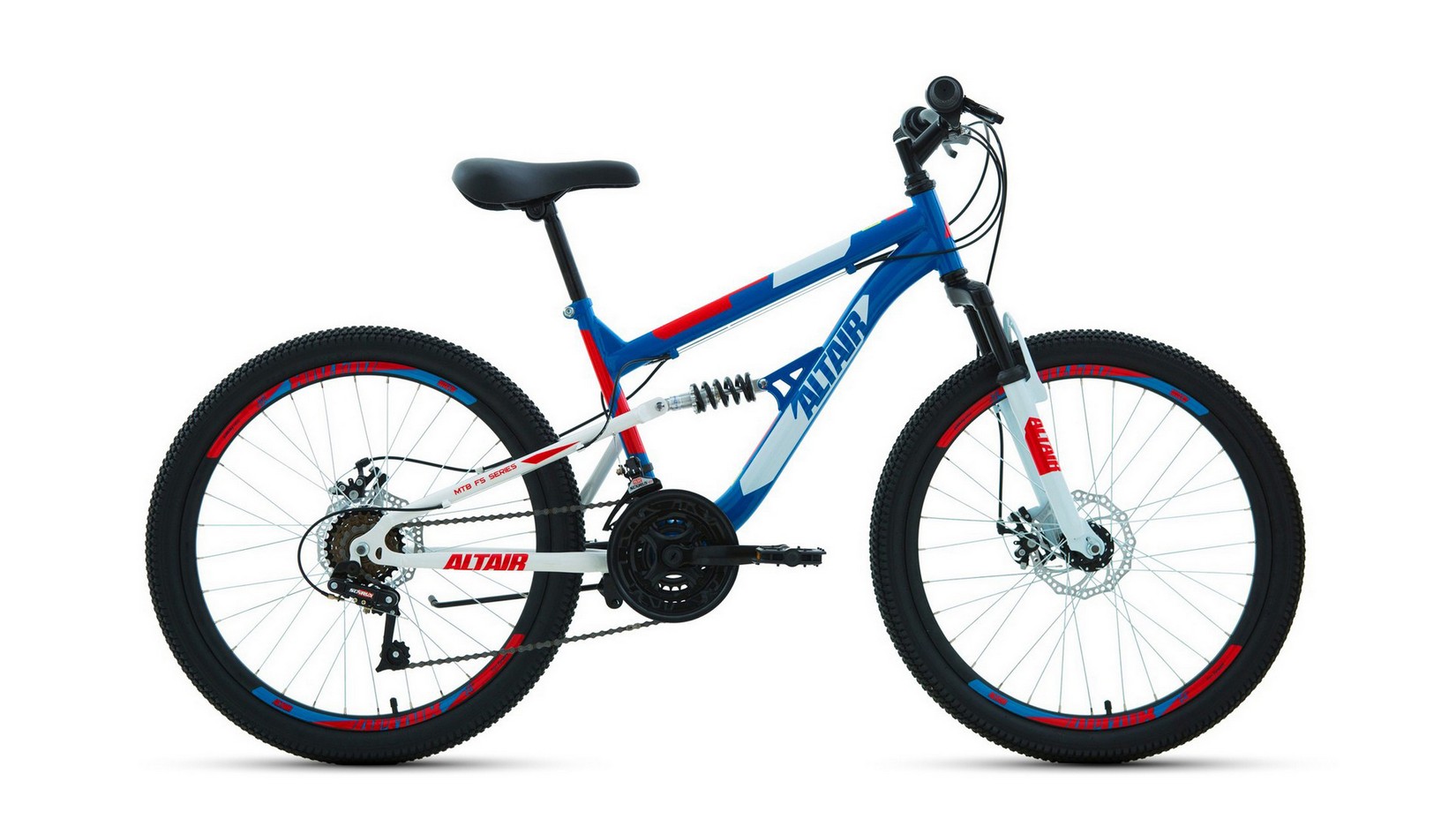 фото Велосипед altair mtb fs 24 d (2022) 15" синий/красный rbk22al24053