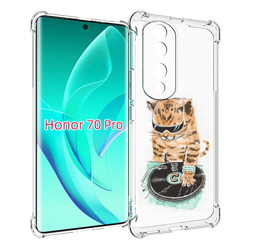 

Чехол MyPads Кот диджей для Honor 70 Pro / 70 Pro Plus, Прозрачный, Tocco