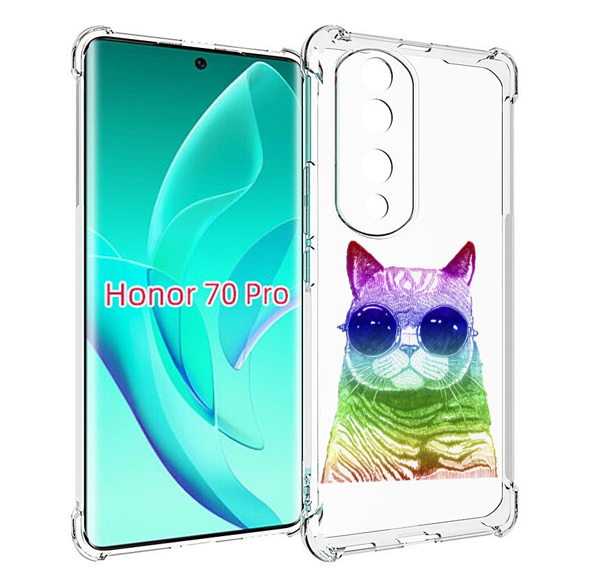 

Чехол MyPads Кот в очках для Honor 70 Pro / 70 Pro Plus, Прозрачный, Tocco