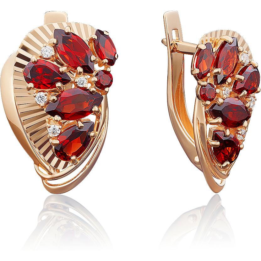 

Серьги женские из золота ЮЗ Платина 02-3936-00-210-1110-46, гранат/фианит, 02-3936-00-210-1110-46