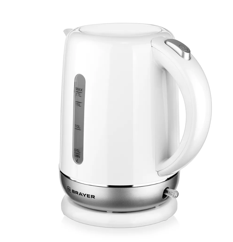

Чайник электрический Brayer BR1011 1.7 л серебристый, белый, BR1011