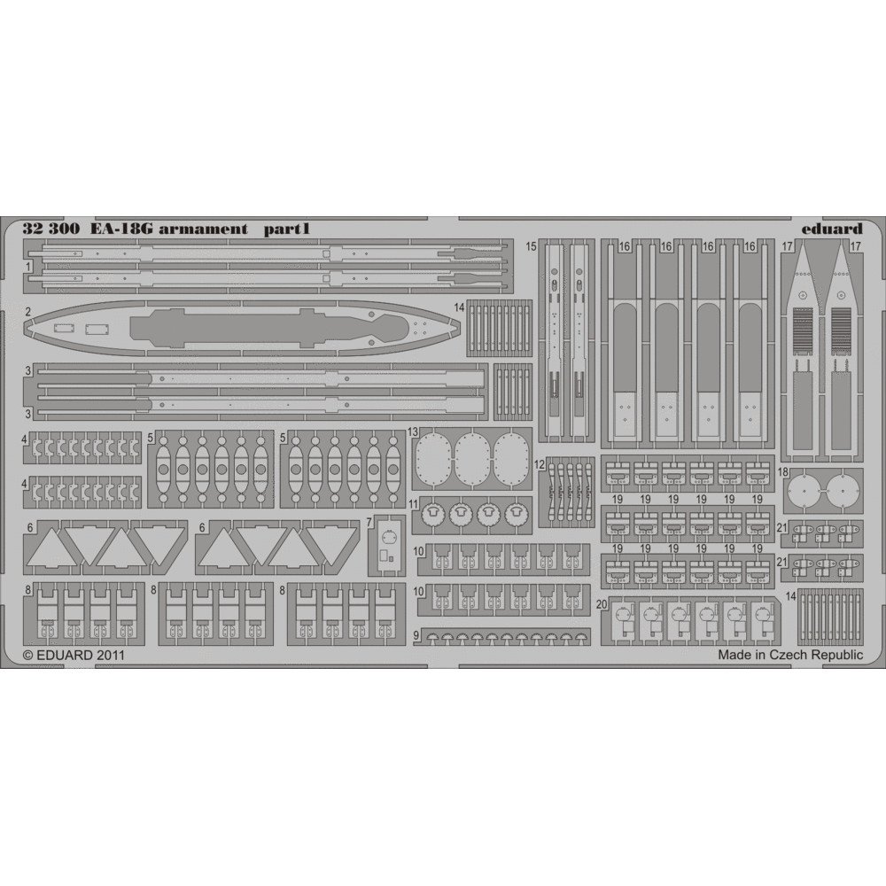 

32300 Eduard 1/32 Фототравление для EA-18G armament, Однотонный, 32300