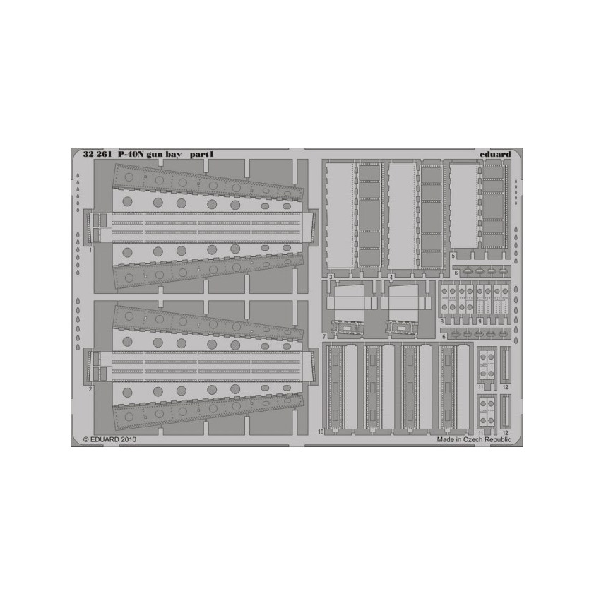 

32261 Eduard 1/32 Фототравление для P-40N gun bay, Однотонный, 32261