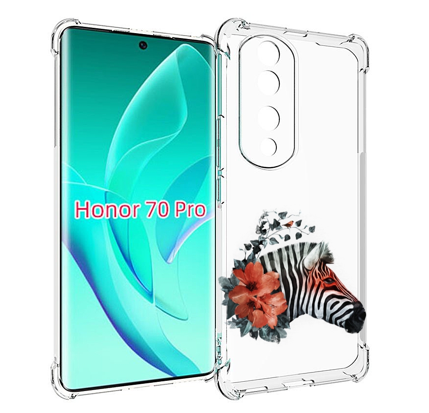 

Чехол MyPads Зебра с цветами для Honor 70 Pro / 70 Pro Plus, Прозрачный, Tocco
