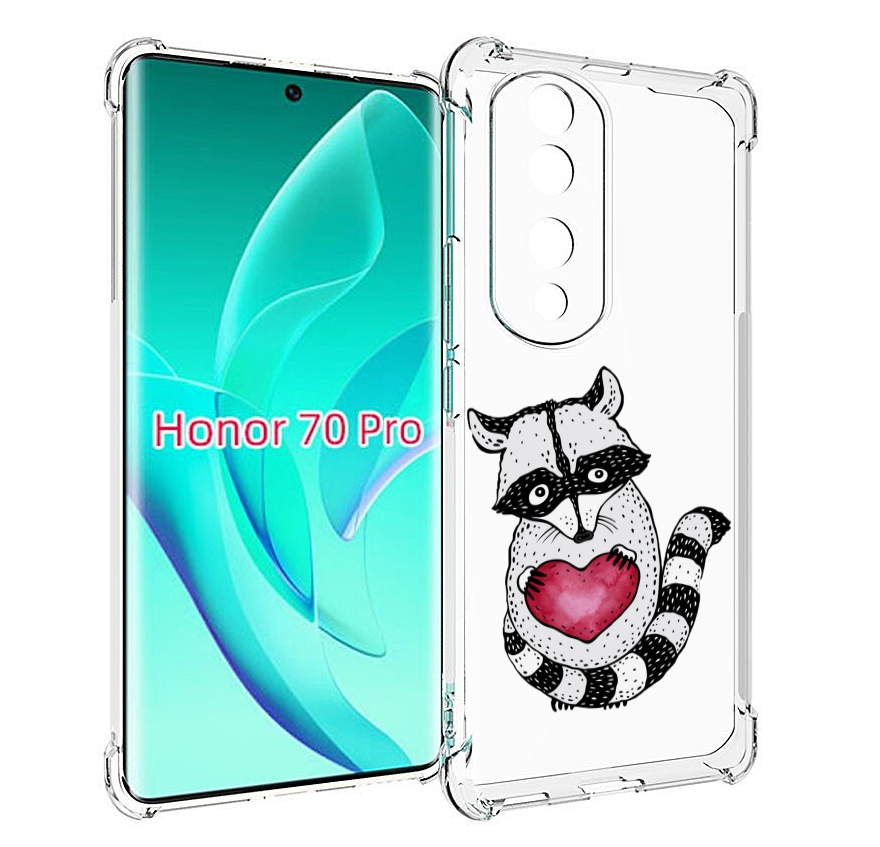 

Чехол MyPads Енот с сердечком для Honor 70 Pro / 70 Pro Plus, Прозрачный, Tocco