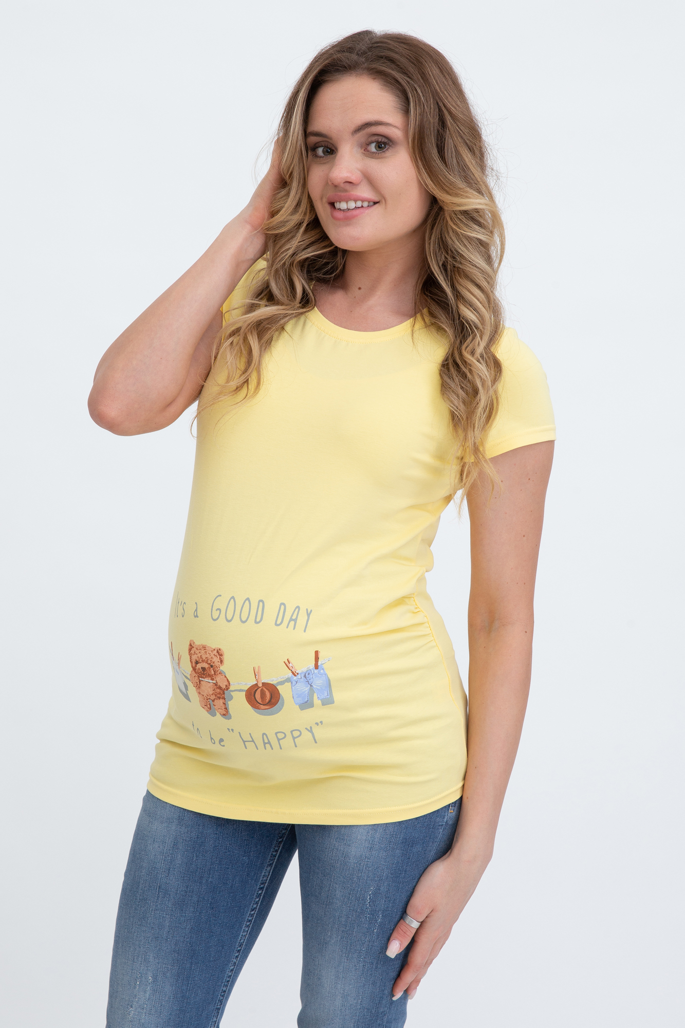 Футболка для беременных женская Magica bellezza МВ7001 желтая 54 RU