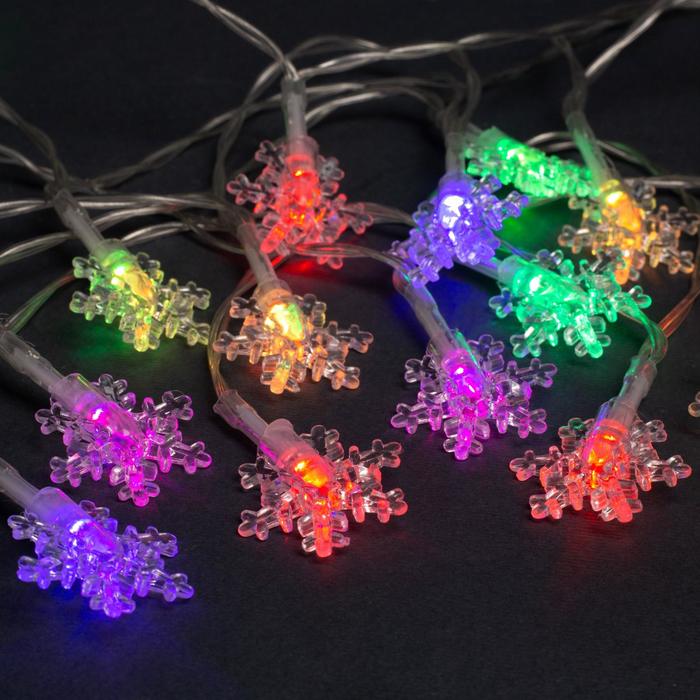 

Световая гирлянда новогодняя Luazon lighting Снежинки малые 910199 3м разноцветный/RGB, Снежинки малые