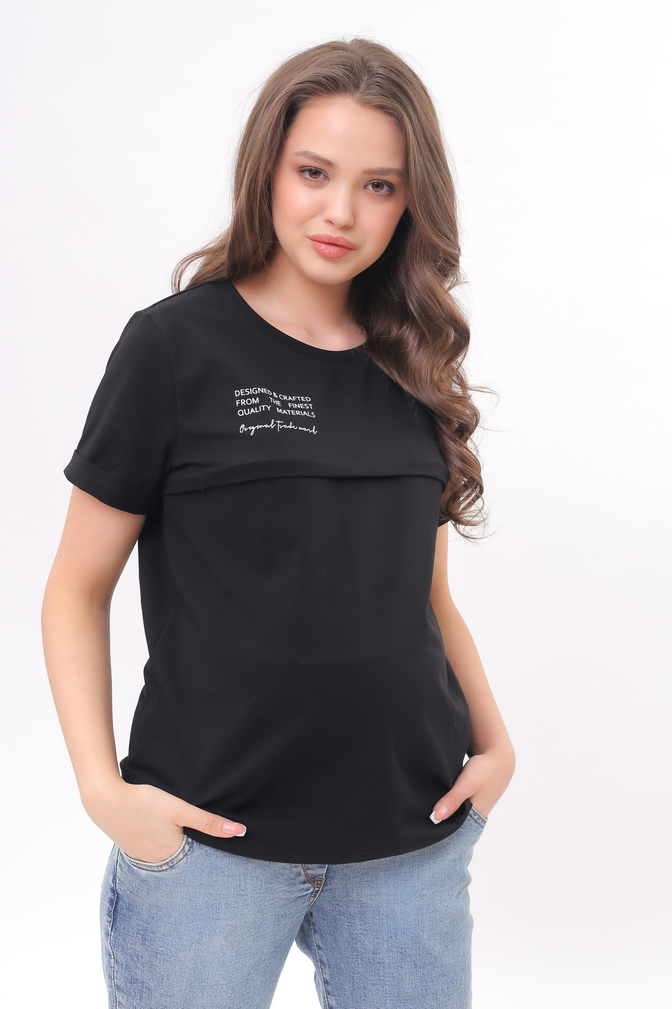 

Футболка для беременных женская Mama's fantasy 03-21421MF черная 48 RU, Черный, 03-21421MF