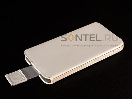 

Кожаный чехол с язычком VIP BOX ЛАК для iPhone 5 белый