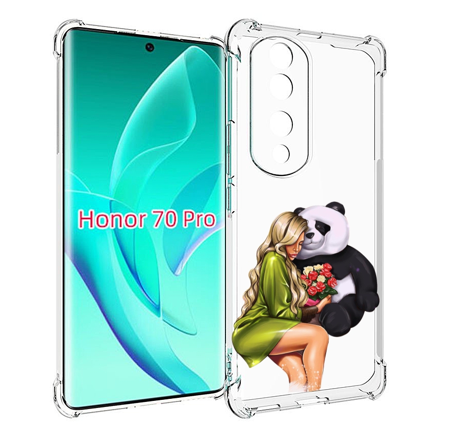 

Чехол MyPads Девушка-с-пандой-с-букетом женский для Honor 70 Pro / 70 Pro Plus, Прозрачный, Tocco