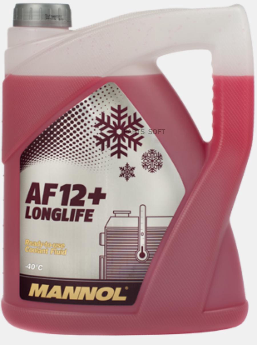 MANNOL 2039 Антифриз Antifreeze Longlife AF12+ (-40 C Красный) 5 л.
