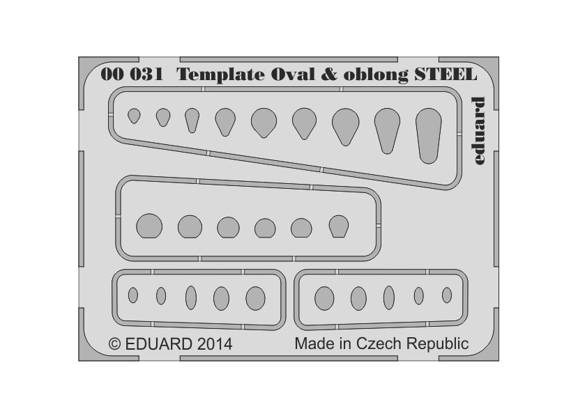 

00031 Eduard Инструмент Template ovals & oblong STEEL, 00031