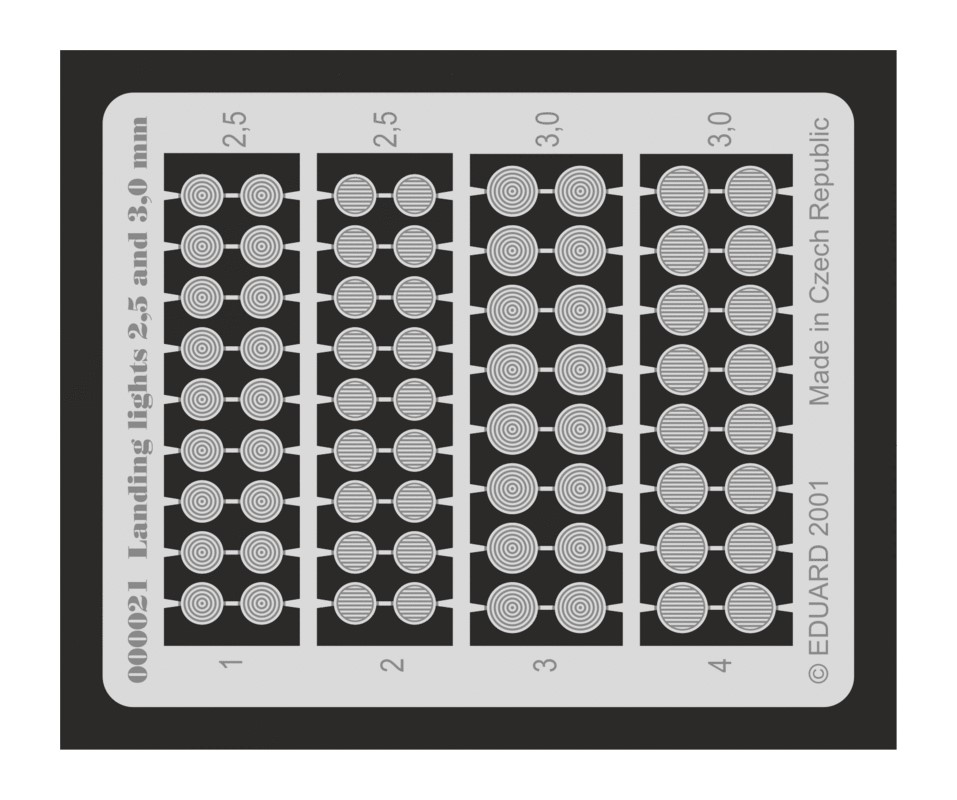 

00021 Eduard Инструмент Landing lights 2,5 and 3mm, Однотонный, 00021