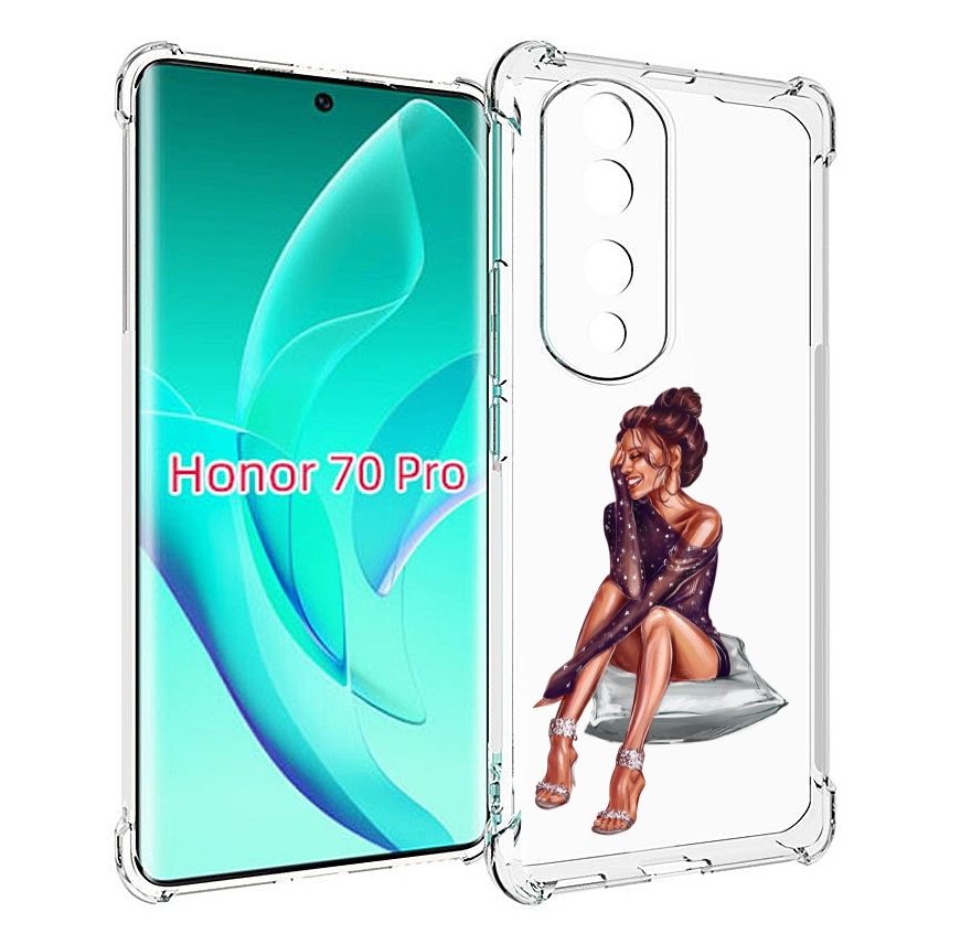 

Чехол MyPads Девушка-на-подушке женский для Honor 70 Pro / 70 Pro Plus, Прозрачный, Tocco