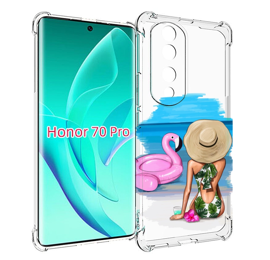 

Чехол MyPads Девушка-и-фламинго женский для Honor 70 Pro / 70 Pro Plus, Прозрачный, Tocco