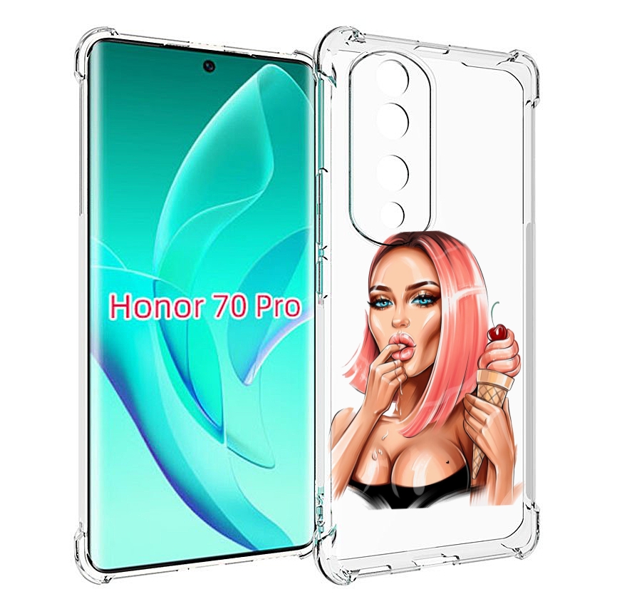 

Чехол MyPads Девушка-и-мороженое женский для Honor 70 Pro / 70 Pro Plus, Прозрачный, Tocco
