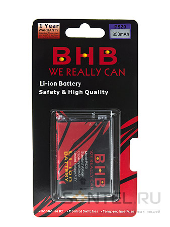 Аккумулятор BHB для LG P520/P540 Li-on /850 mAh