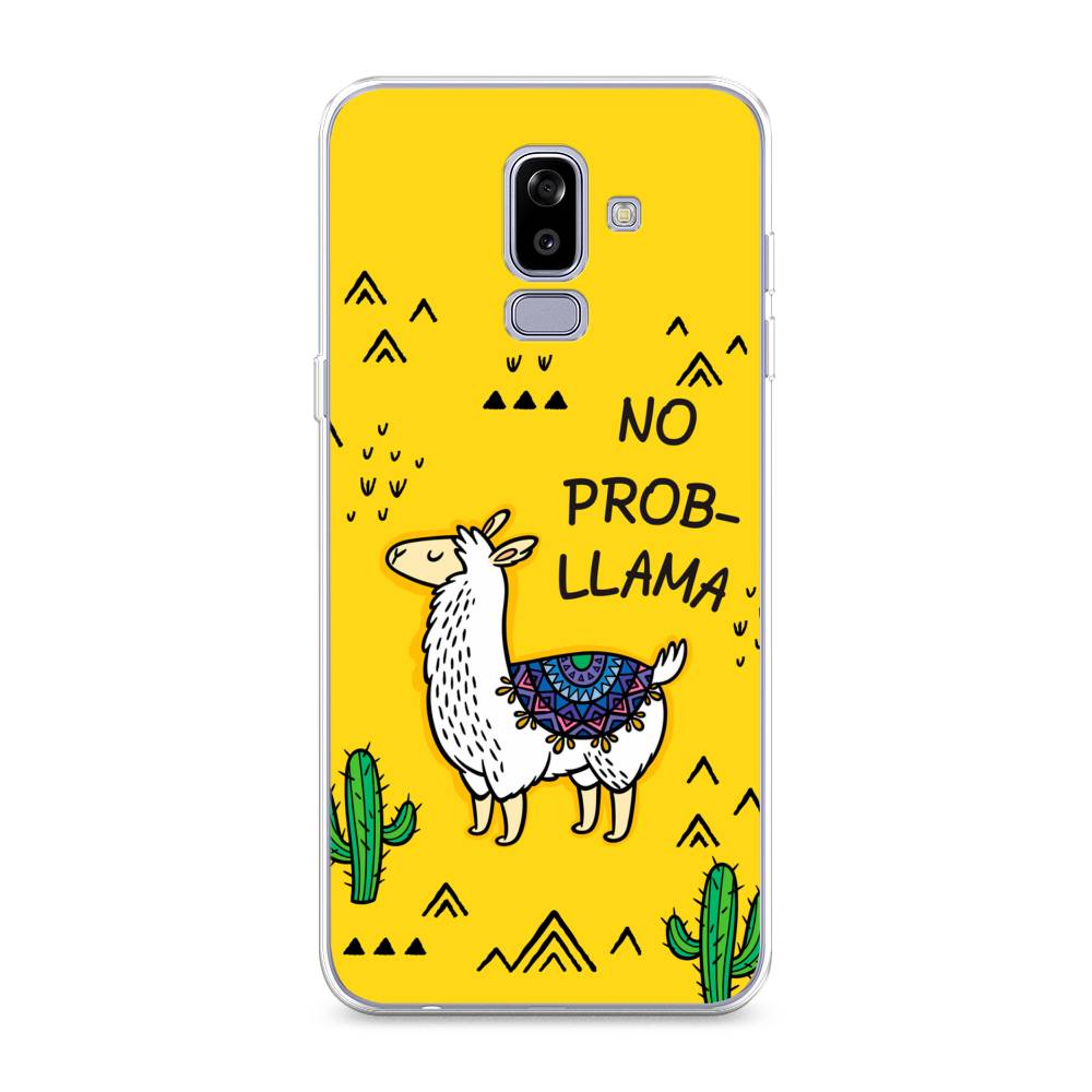 

Чехол Awog на Samsung Galaxy J8 "No probLLama", Желтый;черный;синий, 26550-2