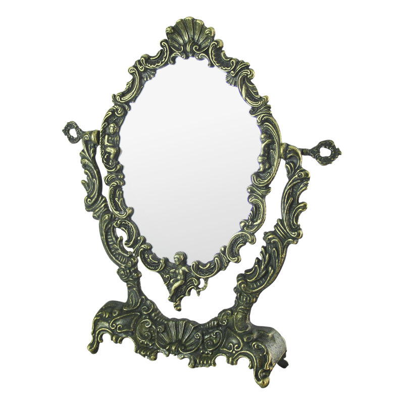 фото Зеркало ракушка настольное, под бронзу ksva-al-82-175-ant alberti livio