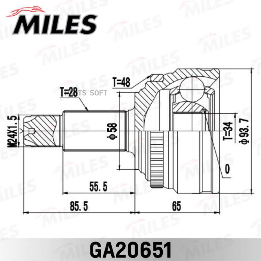 

MILES ШРУС наружный SSANG YONG NEW ACTYON KORANDO C 2010-2013 GA20651