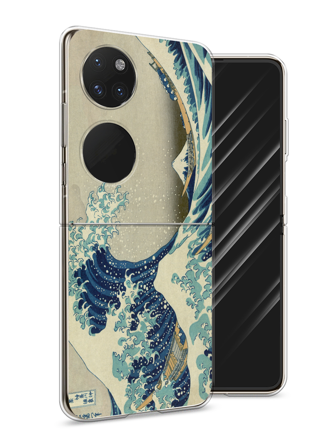

Чехол Awog на Huawei P50 pocket "Большая волна в Канагаве", Серый;синий;голубой, 6107450-9