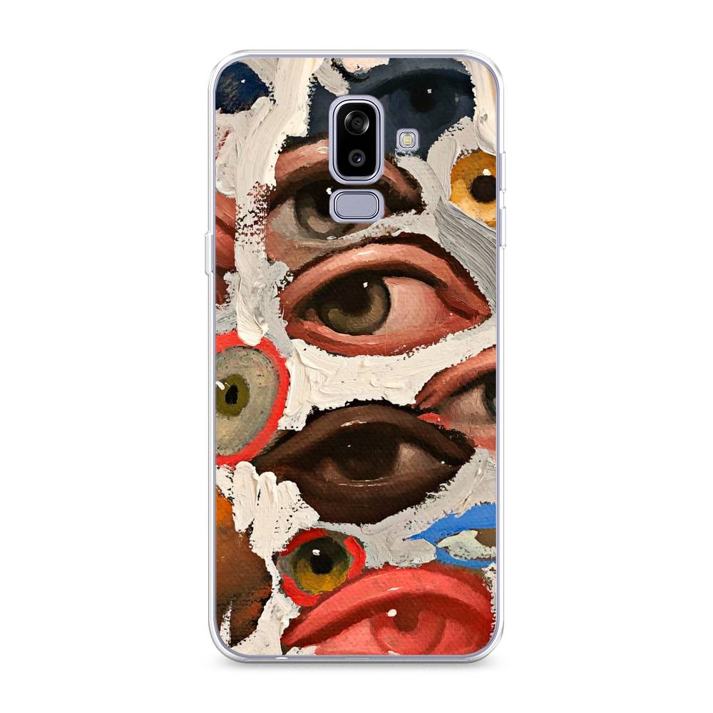 

Чехол Awog на Samsung Galaxy J8 "Глаза масляная живопись", Серый;бежевый;красный, 26550-7