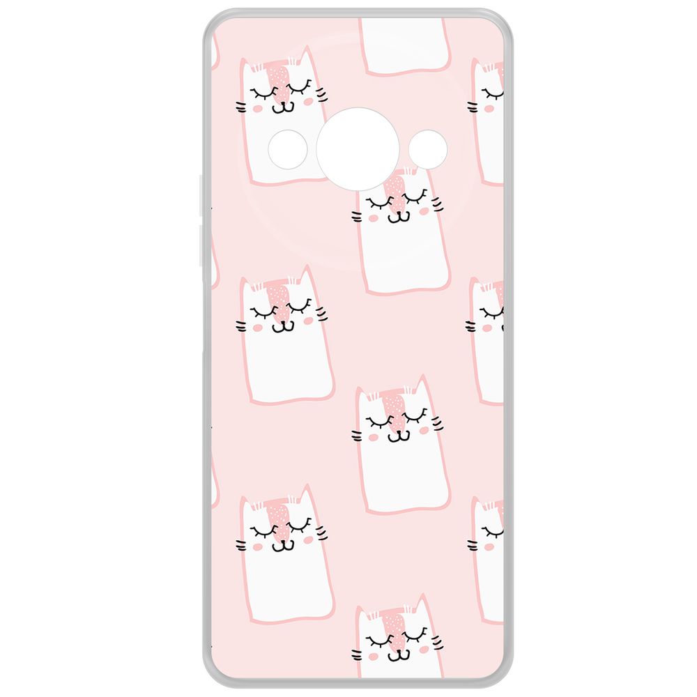 

Чехол-накладка Krutoff Clear Case Котики паттерн для Xiaomi Redmi A3, Прозрачный