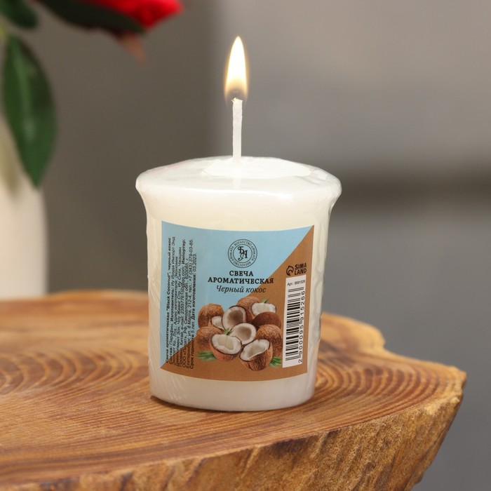 

Свеча ароматическая "Black Coconut", черный кокос, 5х4,5 см