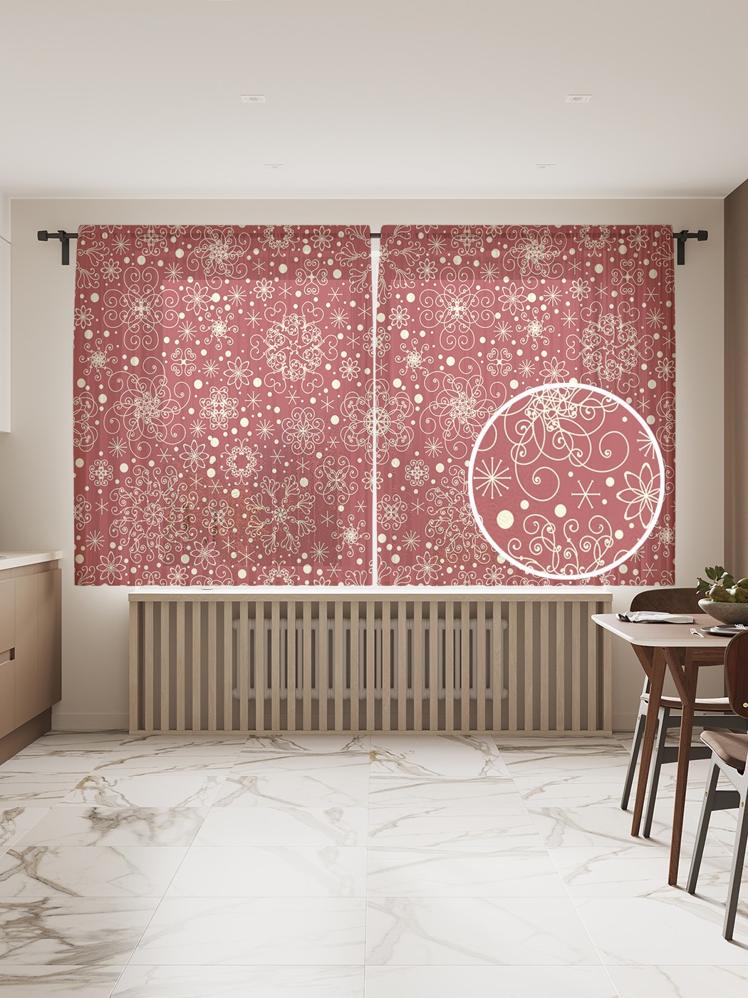 

Фототюль JoyArty "Разнообразные снежинки" 145x180см, 2 полотна, лента, 50 крючков, Разнообразные снежинки