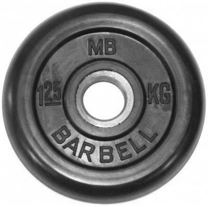 фото Диск олимпийский "barbell" d 51 мм чёрный 1,25 кг mb barbell