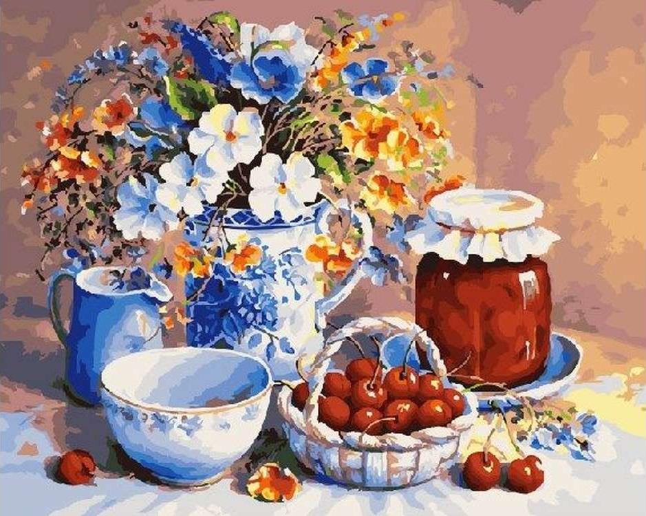 

Картина по номерам Paintboy Вишневое варенье, 40x50 см, Вишневое варенье