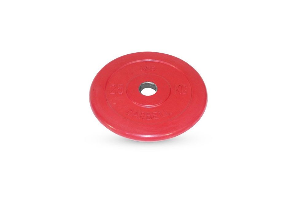 фото Диск обрезиненный "barbell" d 51 мм цветной 25,0 кг mb barbell
