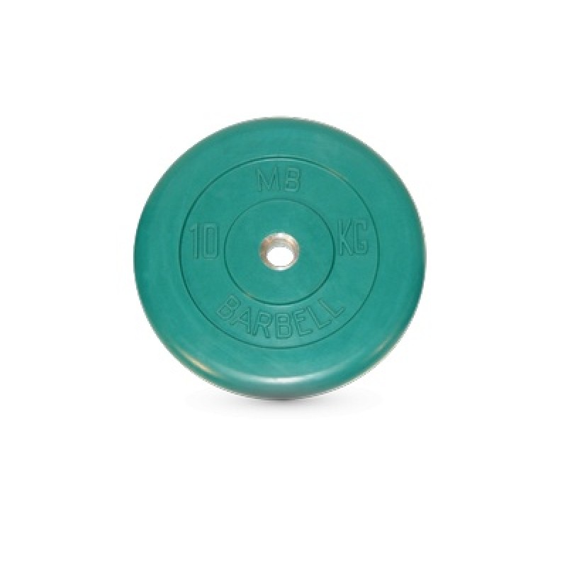 фото Диск обрезиненный "barbell" d 51 мм цветной 10,0 кг mb barbell