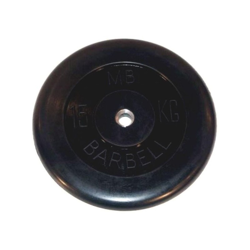 фото Диск обрезиненный "barbell" d 31 мм чёрный 15,0 кг mb barbell