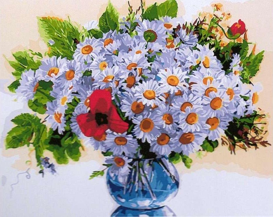 

Картина по номерам Paintboy Букет с ромашками, 40x50 см, Букет с ромашками