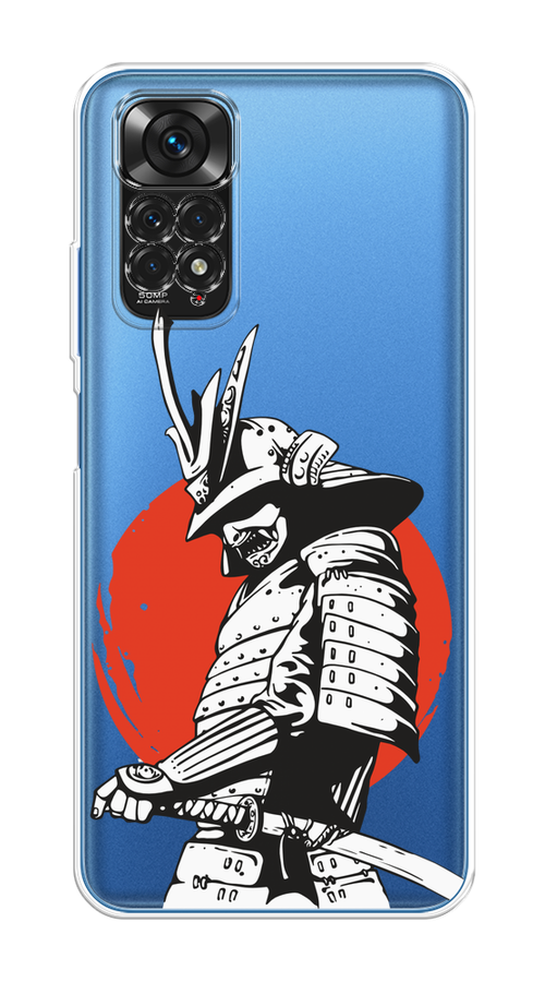 

Чехол на Xiaomi Redmi Note 11 4G Global "Самурай с катаной", Черный;красный;белый, 312850-1