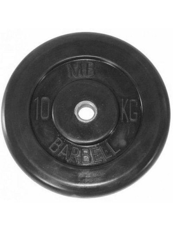 фото Диск обрезиненный черный mb atlet d-31 10кг mb barbell