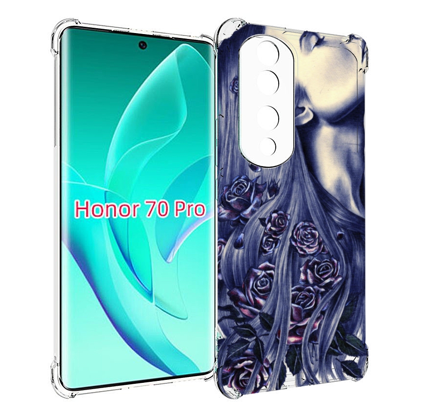 

Чехол MyPads Девушка с розами женский для Honor 70 Pro / 70 Pro Plus, Прозрачный, Tocco
