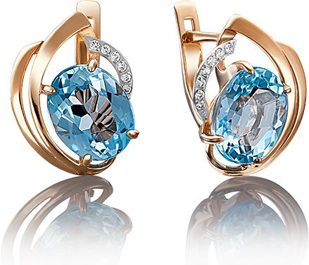 

Серьги женские из золота ЮЗ Платина 02-3601-00-207-1110-46, топаз/фианит, 02-3601-00-207-1110-46