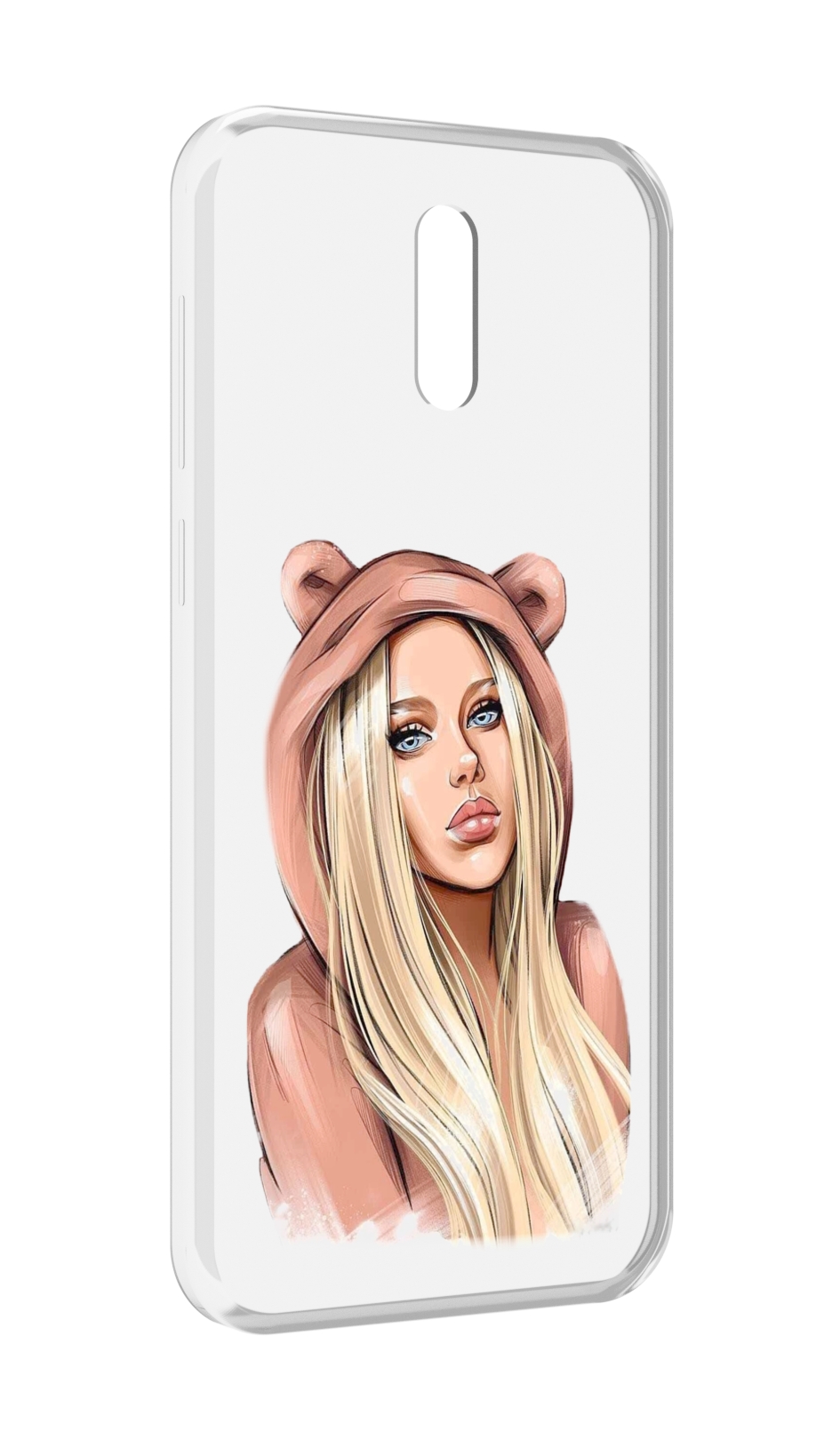 

Чехол MyPads блондинка-в-капюшоне женский для Alcatel 3L (2019), Прозрачный, Tocco