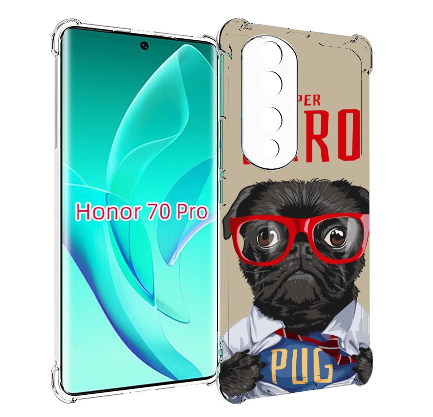 

Чехол MyPads Герой-PUG для Honor 70 Pro / 70 Pro Plus, Прозрачный, Tocco