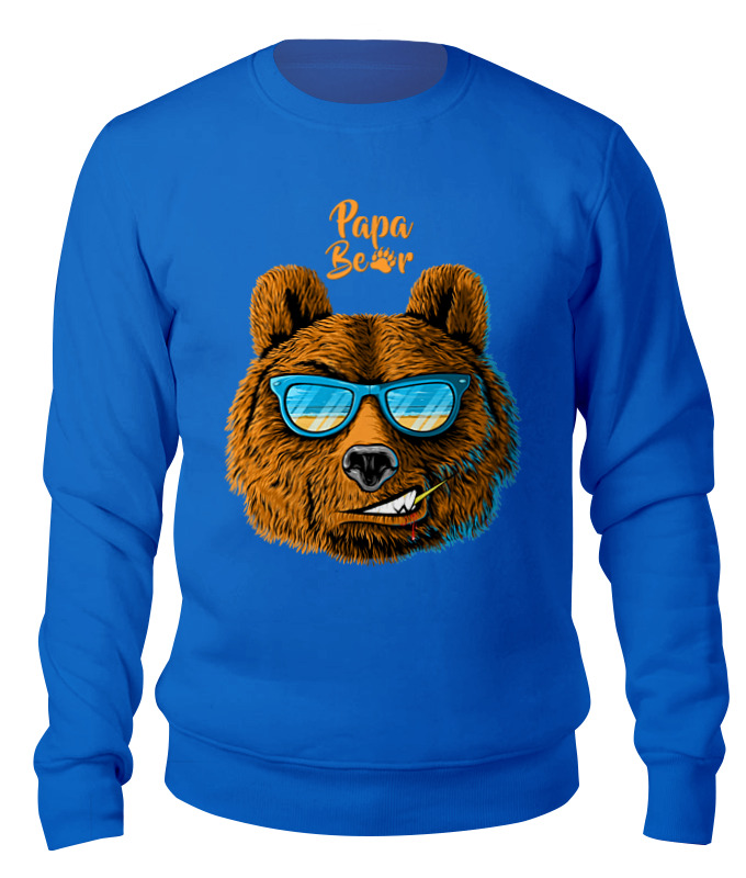 

Свитшот унисекс Printio Papa bear синий M, Papa bear